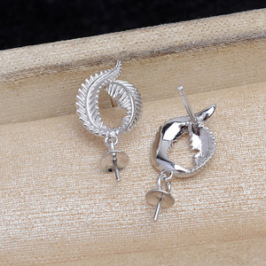 Accesorios de Plata 925 con Circonita, Baño de Oro, Soporte Hueco, Pendientes de Borla Semi-Acabados, Colgante de Perla, Joyería-JG5922 - Product Image 5