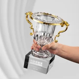 High-Quality Creative K9 Crystal Glass Trophy High-Grade Metal Sports Championship Trophy Customized