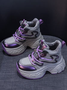 <span class=keywords><strong>Scarpe</strong></span> da corsa da donna autunnali <span class=keywords><strong>scarpe</strong></span> da papà 9cm <span class=keywords><strong>con</strong></span> <span class=keywords><strong>tacco</strong></span> nascosto in maglia <span class=keywords><strong>con</strong></span> lacci altezza superiore-aumento del nuovo stile di celebrità di Internet Versatile - Product Image 3