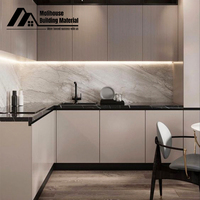 Lemari Dapur Modular WPC Kayu Ek Putih untuk Ruang Makan, Lemari Dapur Bentuk L, Lemari Dapur Gantung untuk Piring