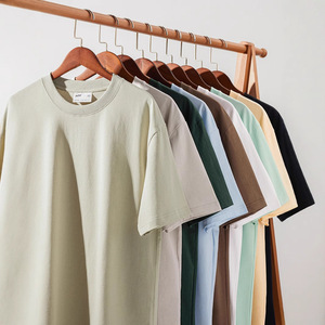 New custom 100% pure cotton blank shoulder T-shirt plus size men's fashionable casual T-shirt wholesale - Product Image 2