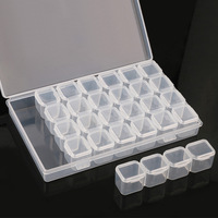 28 fentes en plastique transparent Nail Art boîte de rangement vide strass outils bijoux perles affichage boîte de rangement étui support organisateur