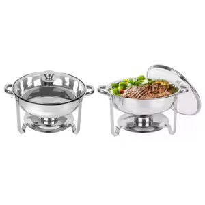 Scaldavivande in vetro da 4,5 litri, argento, con scomparti interni, per catering, matrimoni, buffet, attrezzatura per mantenere caldi gli alimenti - Product Image 4