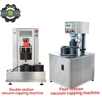 Machine de capsulage sous vide semi-automatique à quatre chambres pour flacons et bocaux en verre