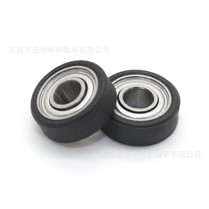 Rouleau plat en caoutchouc souple silencieux en TPU revêtu de roulement, petit roue de 3*8.5*3mm pour les rails d'équipements automatisés, fabriqué en EPDM SBR PU acier - Product Image 4