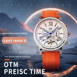 Bán buôn đồng hồ nam cơ tự động thời trang, phong cách thường ngày, có chức năng tourbillon phát sáng, hiển thị lịch. - Product Image 3