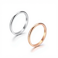 Bague en acier inoxydable plaqué or rose 18 carats, minimaliste et empilable, pour femme, vente en gros