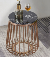 Table basse de salon en marbre au design luxueux pour bureau, maison, chambre à coucher, canapé, table d'appoint en métal, design simple, meubles