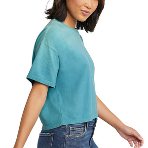 <span class=keywords><strong>T</strong></span>-<span class=keywords><strong>shirt</strong></span> <span class=keywords><strong>da</strong></span> <span class=keywords><strong>donna</strong></span> in cotone 100% <span class=keywords><strong>da</strong></span> <span class=keywords><strong>donna</strong></span> con scollo corto a maniche corte lavata a maniche corte stile Casual - Product Image 5