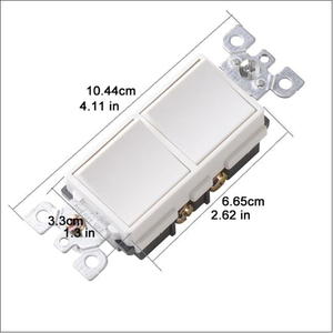 Interrupteur de lumière PC américain 15A Interrupteur électrique 2 groupes 1 voie <span class=keywords><strong>pour</strong></span> usage domestique Interrupteur pris en charge Max 120V - Product Image 6