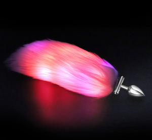 Giocattoli Erotici per Adulti, <span class=keywords><strong>Plug</strong></span> Anale in Silicone con Coda di Volpe 23cm e Luce Lampeggiante per Uomini e Donne - Product Image 4