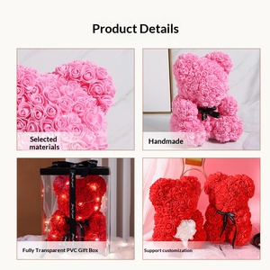 Orso di Fiori in Plastica Fatto a Mano 25cm Regalo per il Festival di Tanabata <span class=keywords><strong>e</strong></span> Compleanno - Product Image 5