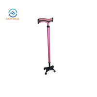 Bâton de marche à quatre jambes, en aluminium, pour les handicapés