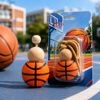 Diffuseur de parfum pour voiture en verre réutilisable en forme de ballon de basket orange personnalisé de 6,5 ml, à suspendre