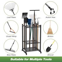 Support de rangement pour outils à main en fer à double niveau, avec revêtement en poudre, pour l'organisation du garage, avec crochets détachables