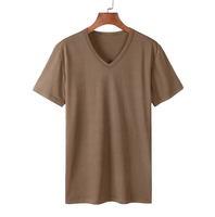 T-shirt uni à manches courtes respirant en coton 100% noir de qualité supérieure, col en V, logo personnalisé imprimé en sérigraphie sur le devant, pour hommes et femmes