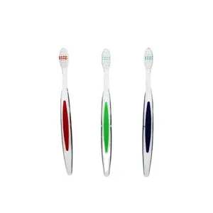 Durchsichtige Zahnbürste aus Kunststoff für Erwachsene mit individuellem Logo Hotel hochwertige Einweg-Zahnbürste OEM