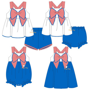Vestidos para Bebés Niñas, Conjunto a Juego para Hermanas con Diseño de Rayas para el 4 de Julio, Ropa de Verano, Vestido de Dos Piezas para Niñas - Product Image 1