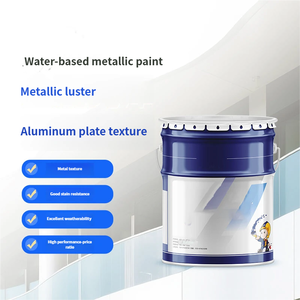 Vernice Metallica Acrilica a Base d'Acqua ad Alta Resistenza alle Intemperie per Strutture Esterne con Effetto Pietra, Colore Bianco - Product Image 1