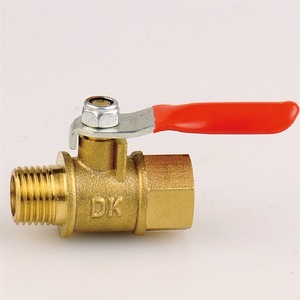 Brass Ball Valve 1/4 In Threaded Manual Water Air Control Red Handle Industry Use - Product Image 1
