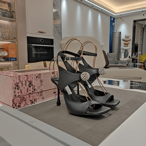 Sandalias Jimmy para Mujer con Pedrería, Punta Cuadrada, Correa en el Tobillo y Tacón de Aguja, Ideales para Bodas, Damas de Honor y Eventos Nocturnos - Product Image 5