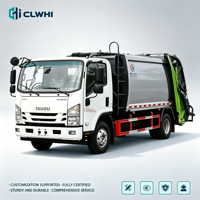 Camion de collecte des déchets Isuzu KV800 4x2 pour la ville, camion compacteur de déchets avec élévateur vert, camion de collecte des déchets en promotion