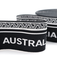 Bande élastique personnalisée de haute qualité, noire et blanche, avec lettres jacquard, pour accessoires vestimentaires