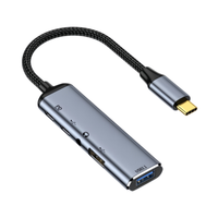 Hub USB multifonctionnel et durable 100W Type C mâle vers USB A, adaptateur de données pour ordinateur portable et caméra avec câble en nylon