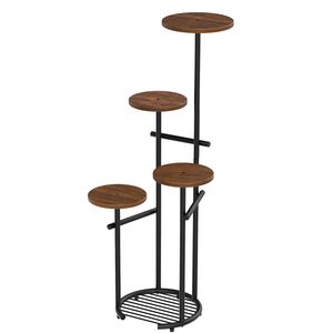 Étagère en bois de support de plante en métal à 5 niveaux d'intérieur moderne de haute qualité pour Pot de fleur d'angle pour salon balcon chambre utilisation de jardin - Product Image 1