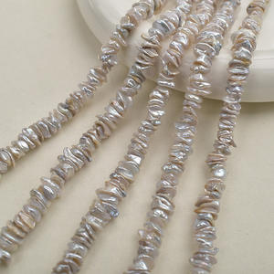 Perlas de agua dulce barrocas Keshi de 8-10mm, perlas sueltas blancas naturales para la fabricación de joyas al por mayor - Product Image 4
