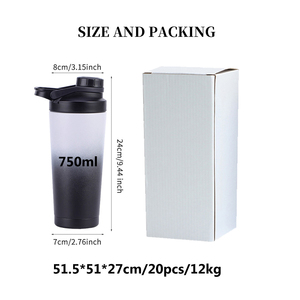 TY 25oz Acero inoxidable 304 Gimnasio Coctelera de metal Botella Coctelera de proteínas aislada - Product Image 4