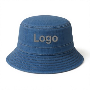 Chapeau Bob en Denim avec Broderie Personnalisée, Style Vintage Streetwear - Product Image 1