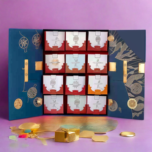 Nuova scatola di visualizzazione cosmetica personalizzata stile calendario dell'avvento lamina d'oro che timbra goffratura opaco laminazione profumo di sparitura - Product Image 4