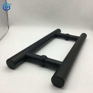 Poignée de porte ronde en verre noir mat en acier inoxydable intérieur pour la maison peinture mate poignées de porte noir givré Vintage - Product Image 2