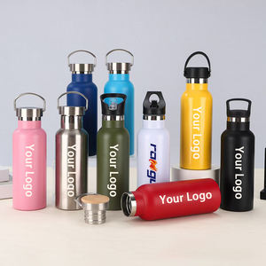 Ranguo Eco-vriendelijke 500ml brede mond lekbestendige roestvrijstalen dubbelwandige vacuüm geïsoleerde zeefdruk bedrukte draagbare sportfles - Product Image 1