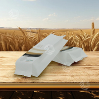 Sacs d'emballage laminés à fond plat avec logo personnalisé, scellage à soufflet ou à pli, de qualité alimentaire, pour blé, maïs, céréales, farine de tapioca, riz, 1kg-5kg, avec fenêtre
