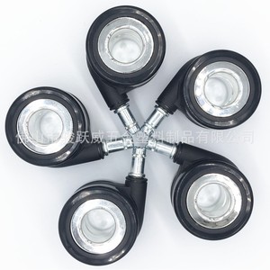 Electroplated Hollow Pu Caster 60mm Swivel Furniture Wheel Silent Durable - Product Image 3