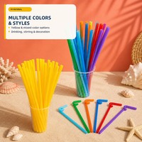 Pailles compostables PLA écologiques, couleur naturelle, marque Richer, pour restaurants, fêtes, bars, biodégradables, en vrac