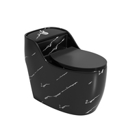 Cuvette de toilette monobloc en céramique noir mat gris, à chasse d'eau siphonique, forme œuf, WC pour salle de bain