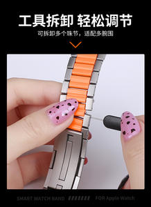 <span class=keywords><strong>Bracelet</strong></span> en acier inoxydable pour <span class=keywords><strong>Apple</strong></span> <span class=keywords><strong>Watch</strong></span> Ultra, 49 mm, 46 mm, 45 mm, respirant, style professionnel, extrémités courbées - Product Image 3