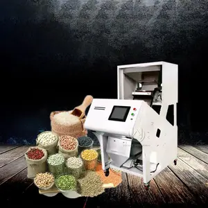 Máquina de classificação de cores de cascata, 500-1500 kg/h grãos de café arroz garina cor classificadora de porcas, peça touchscreen
