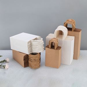 Giá rẻ có thể tái chế in logo phẳng xử lý lấy đi màu trắng nâu <span class=keywords><strong>kraft</strong></span> túi giấy - Product Image 2