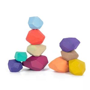Jouet éducatif en bois Montessori pour tout-petits Yuming, pierres à empiler et à classer, unisexe, cadeau d'anniversaire familial - Product Image 3