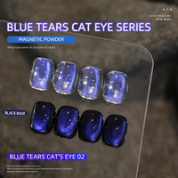 Vernis à ongles gel effet œil de chat bleu larmes d'ange 10ml, personnalisable avec logo OEM, paillettes scintillantes, gel magnétique pour ongles œil de chat