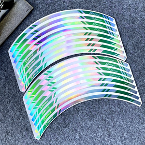 17 pouces arc-en-ciel jante Laser décalcomanies <span class=keywords><strong>moto</strong></span> roue autocollants pour Kawasaki Honda Yamaha Suzuki <span class=keywords><strong>KTM</strong></span> Ducati - Product Image 4