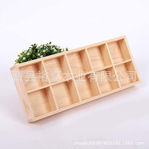 Wooden Divider Succulent <b>Plant</b> <b>Pot</b> Desktop Storage Box Display Tray Multi Compartment Potted <b>Plant</b> Wooden Box - Product Image 2
