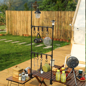 Estante de almacenamiento multifuncional para escritorio, soporte plegable de aleación de aluminio para equipo de acampada, utensilios de picnic y barbacoa - Product Image 4