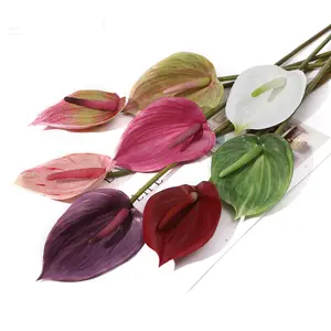 批发花卉植物供应商80厘米白色红掌人造花