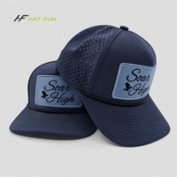 Casquette de baseball structurée en nylon à 6 panneaux avec logo personnalisé, perforations laser, respirante et légère, pour la performance (vente en gros)