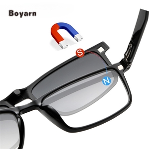 Boyarn Factory <span class=keywords><strong>Clip</strong></span> <span class=keywords><strong>magnético</strong></span> en montura de <span class=keywords><strong>gafas</strong></span> hombres Marco de prescripción óptica anteojos hombres rectángulo polarizado <span class=keywords><strong>Clip</strong></span> <span class=keywords><strong>gafas</strong></span> de sol - Product Image 2